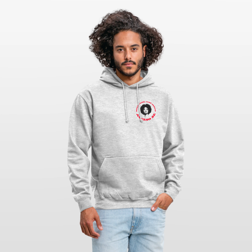 Where Music Lives – Powered by Acceso Family (small print), Luvtröja unisex - ljusgråmelerad