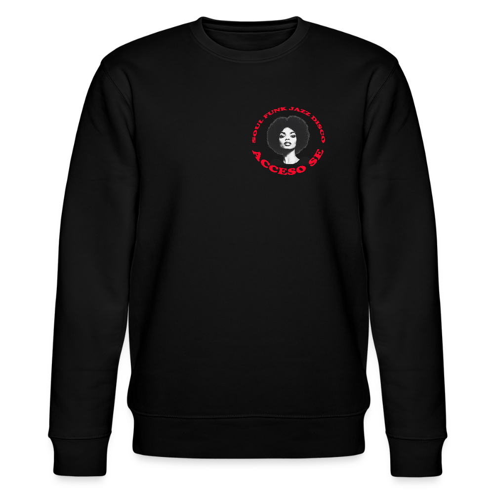 Where Music Lives – Powered by Acceso Family (small print), Ekologisk sweatshirt CHANGER unisex från Stanley/Stella - svart