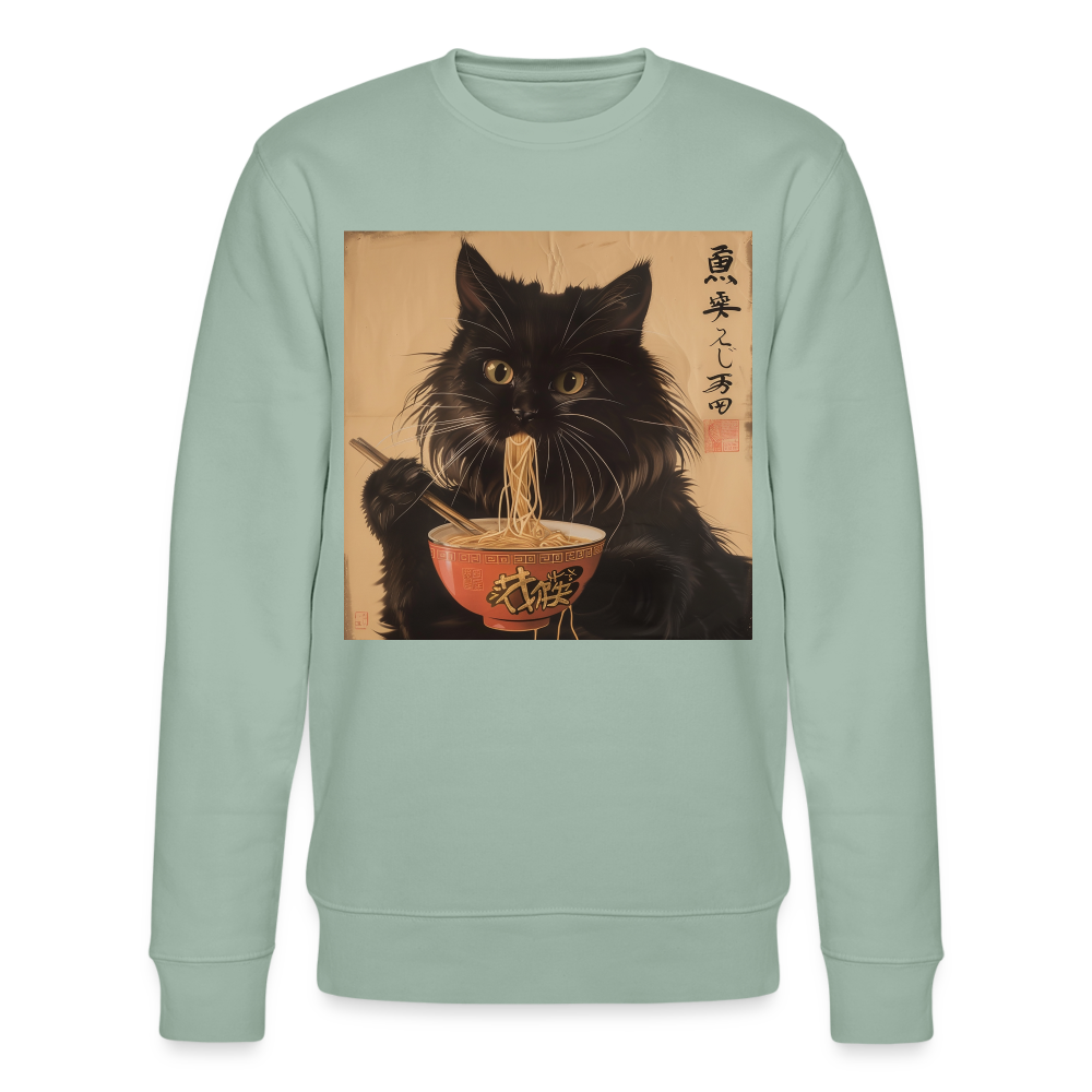 Kejsarens Katt och Ramens Hemlighet, Ekologisk sweatshirt CHANGER unisex från Stanley/Stella - ljus grågrön