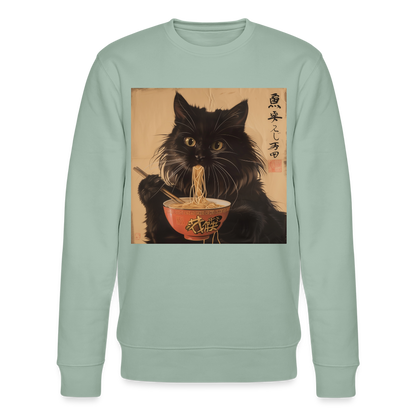 Kejsarens Katt och Ramens Hemlighet, Ekologisk sweatshirt CHANGER unisex från Stanley/Stella - ljus grågrön