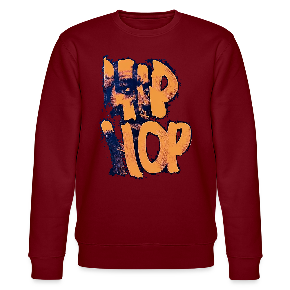 Raised on Boom Bap, Ekologisk sweatshirt CHANGER unisex från Stanley/Stella - vinröd