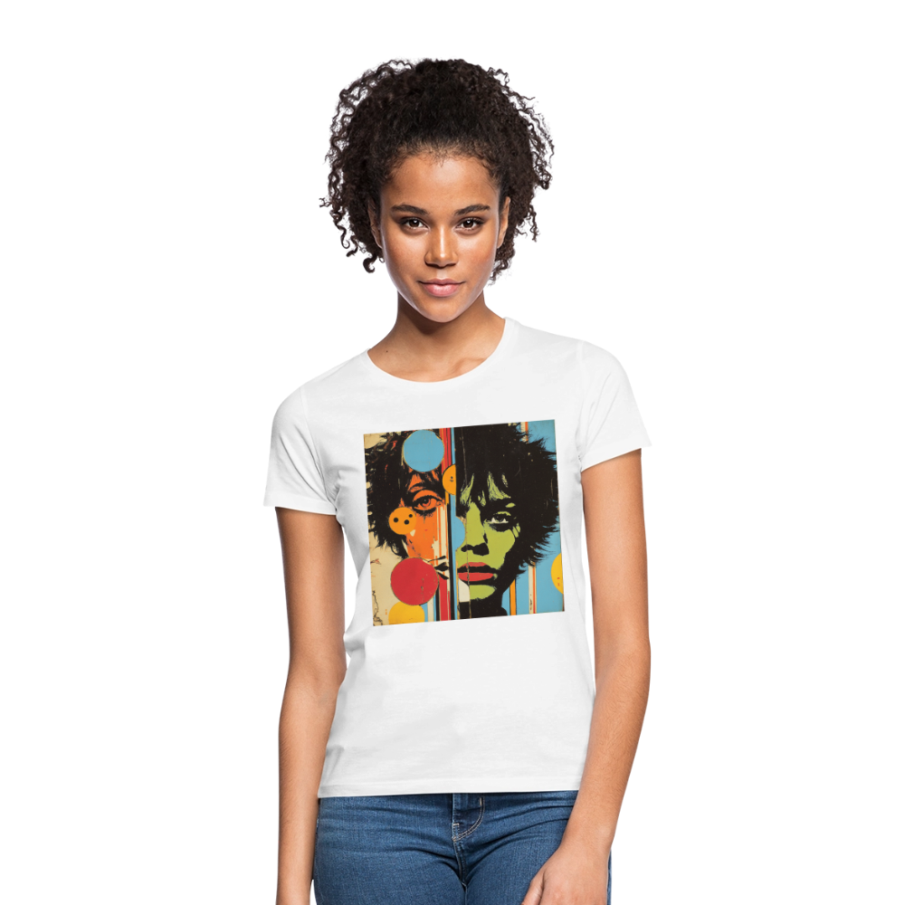 Split Faces, T-shirt dam - vit