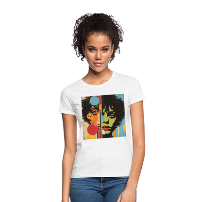 Split Faces, T-shirt dam - vit