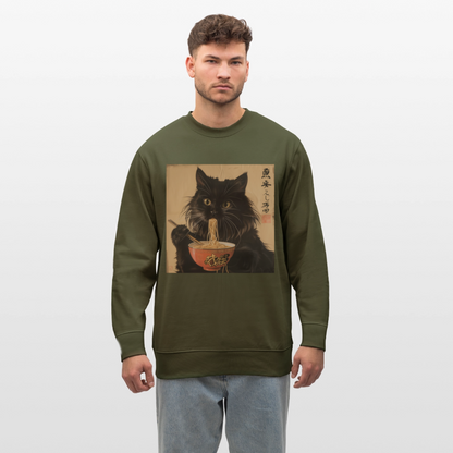 Kejsarens Katt och Ramens Hemlighet, Ekologisk sweatshirt CHANGER unisex från Stanley/Stella - kaki