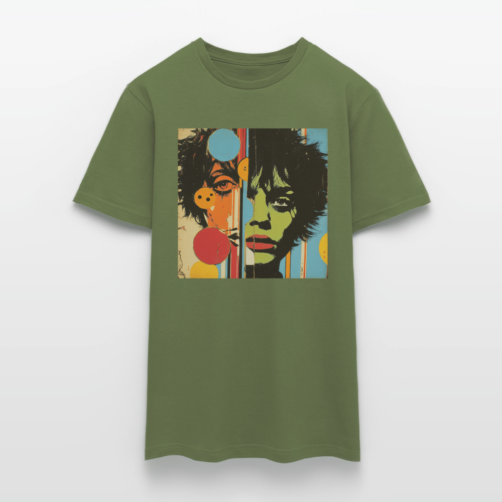 Split Faces, T-shirt herr - Militärgrön