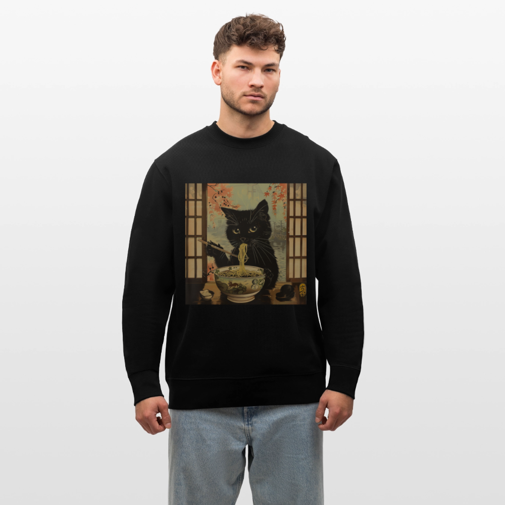 Ramenkatt, Ekologisk sweatshirt CHANGER unisex från Stanley/Stella - svart