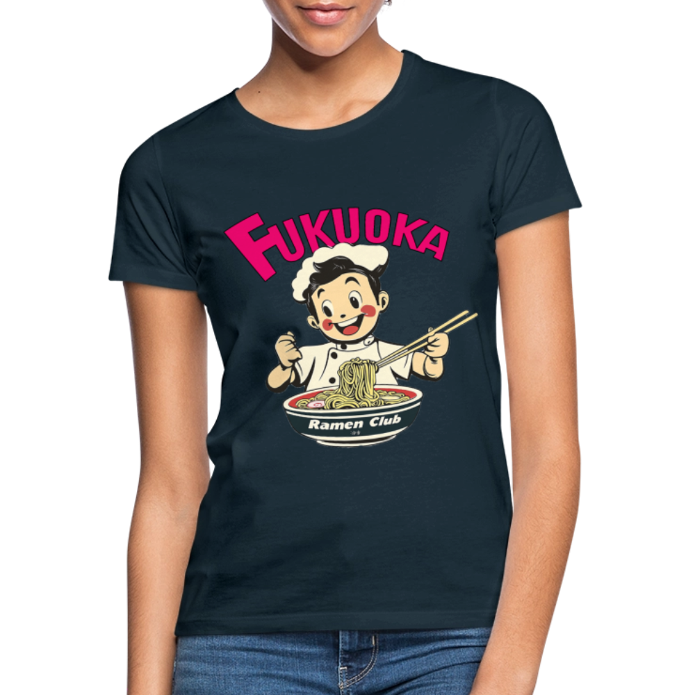 Fukuoka Ramen Club, T-shirt dam - marinblå