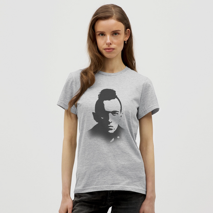 Stencil of Rebellion, T-shirt dam - gråmelerad
