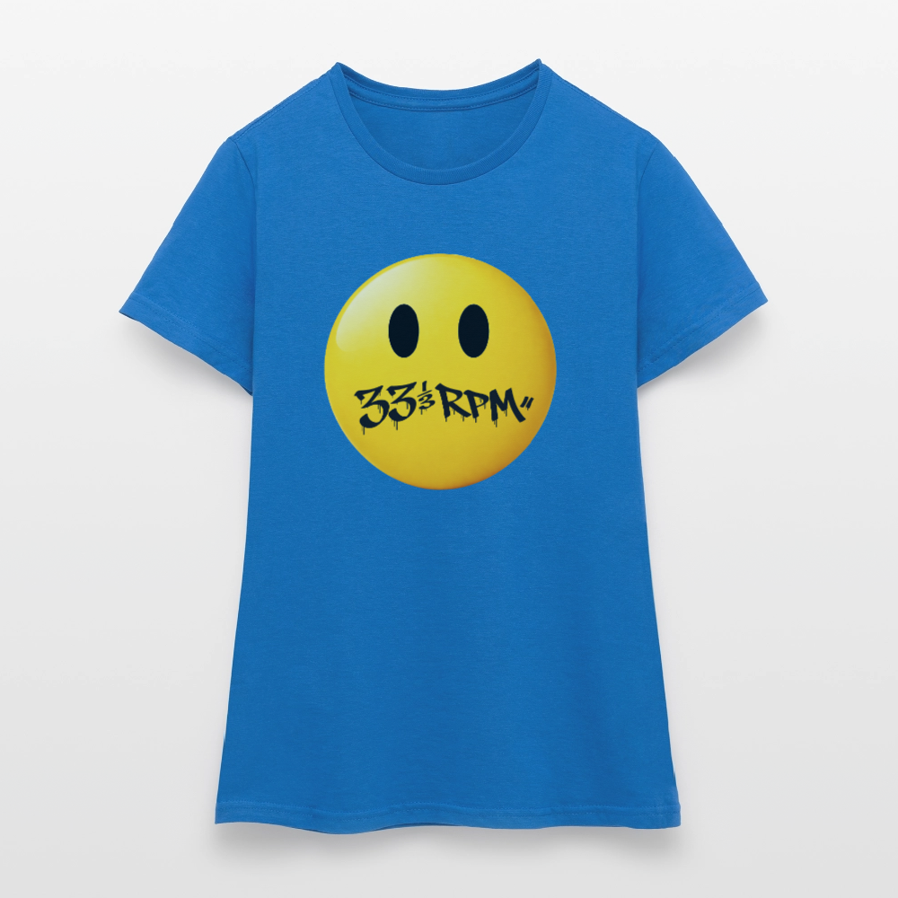 Turntable Grin, T-shirt dam - royalblå