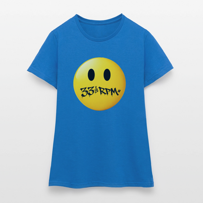 Turntable Grin, T-shirt dam - royalblå