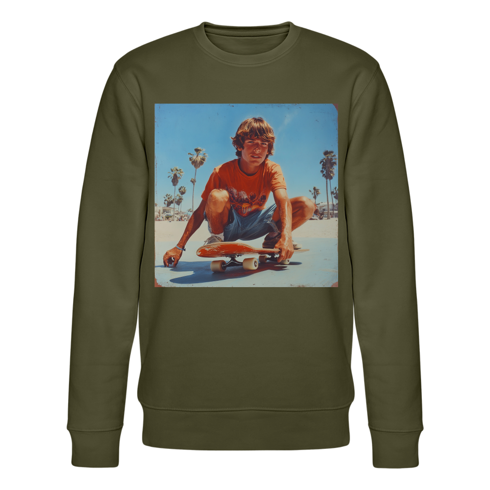 Sunset Vibes, 70s Style, Ekologisk sweatshirt CHANGER unisex från Stanley/Stella - kaki