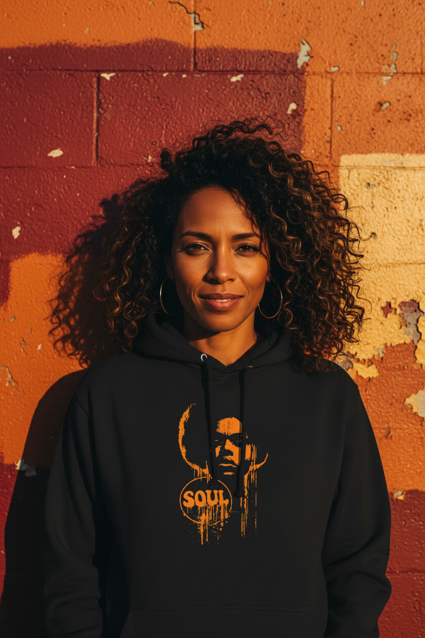 SOUL GLOW hoodie lifestyle image