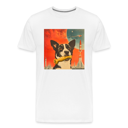 Space dog - Men’s Premium T-Shirt - white